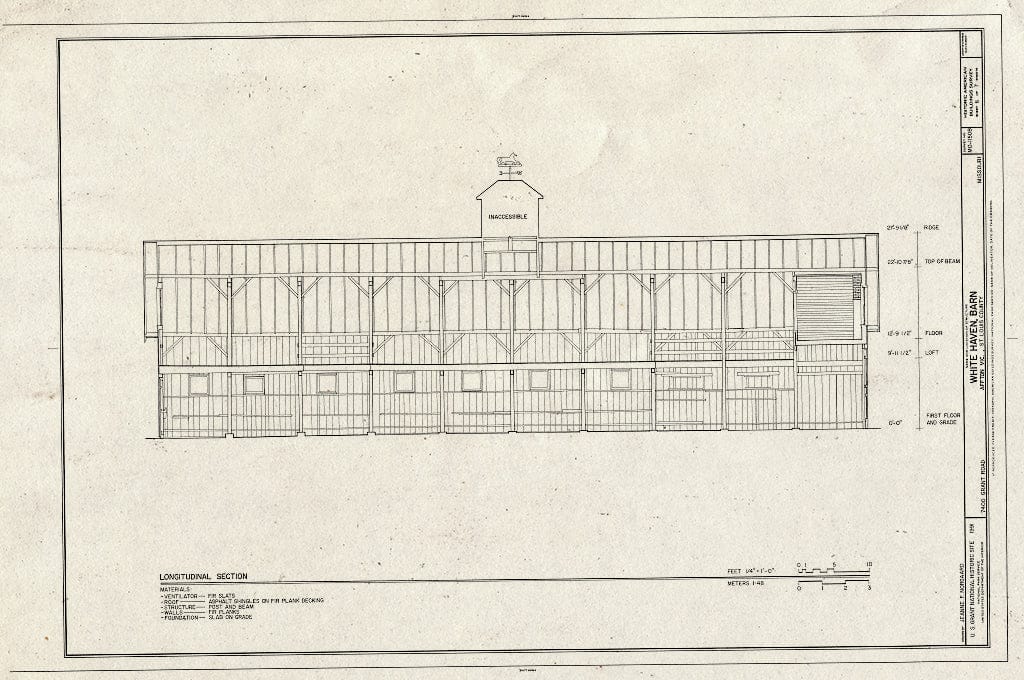 Blueprint HABS MO,95-AFT.V,1C- (Sheet 6 of 7) - White Haven, Barn, 7400 Grant Road, Affton, St. Louis County, MO
