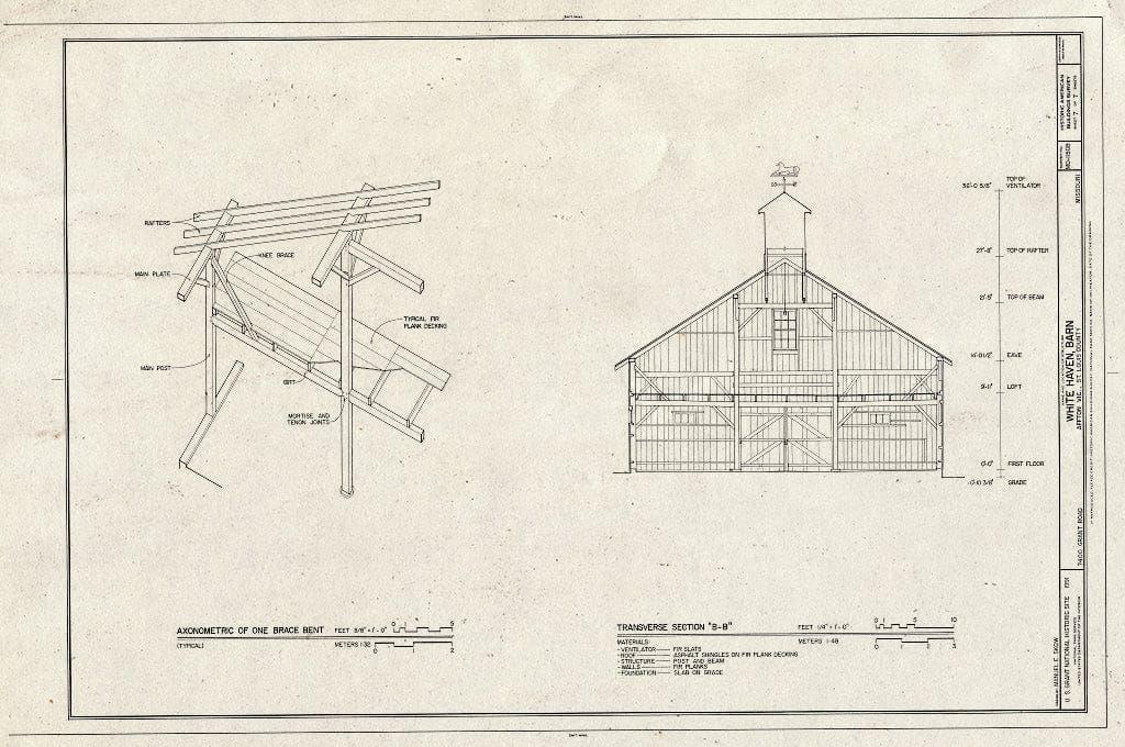 Blueprint HABS MO,95-AFT.V,1C- (Sheet 7 of 7) - White Haven, Barn, 7400 Grant Road, Affton, St. Louis County, MO