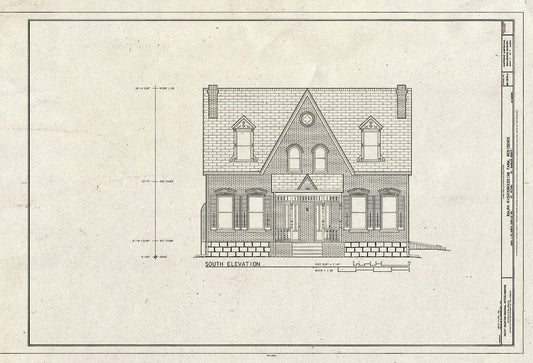 Blueprint HABS MO-1919-A (Sheet 3 of 6) - Ralph Richterkessing Farm, Residence, 4600 I-70 North Service Road, Saint Peters, St. Charles County, MO