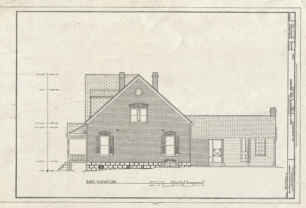 Blueprint HABS MO-1919-A (Sheet 4 of 6) - Ralph Richterkessing Farm, Residence, 4600 I-70 North Service Road, Saint Peters, St. Charles County, MO