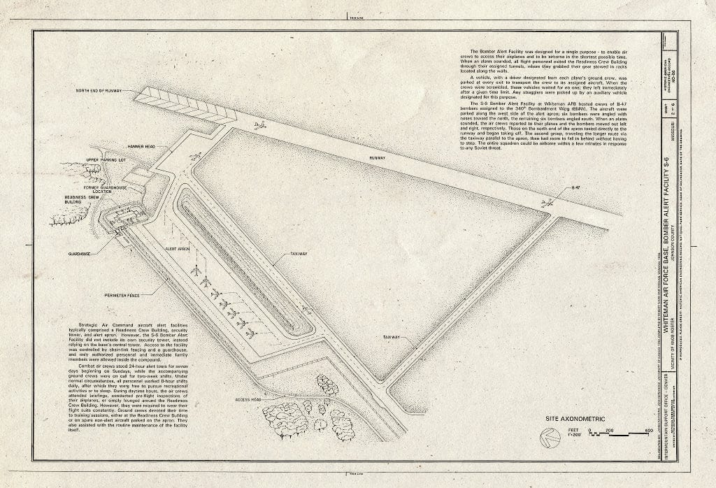 Blueprint HAER MO-86 (Sheet 2 of 6) - Whiteman Air Force Base, Bomber Alert Facility S-6, 1300 Alert Road, Knob Noster, Johnson County, MO