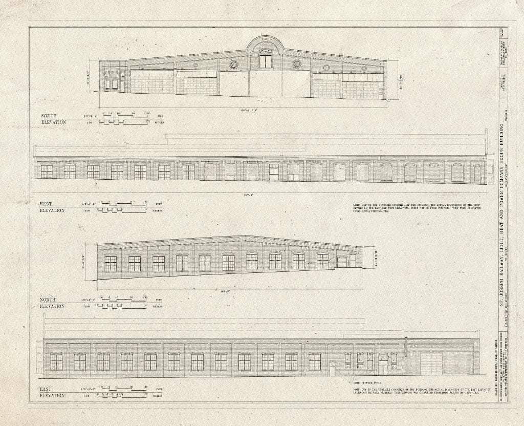 Blueprint HABS MO-1930 (Sheet 2 of 3) - St. Joseph Railway, Light, Heat & Power Company Shops Building, 713-723 Highland Avenue, Saint Joseph, Buchanan County, MO