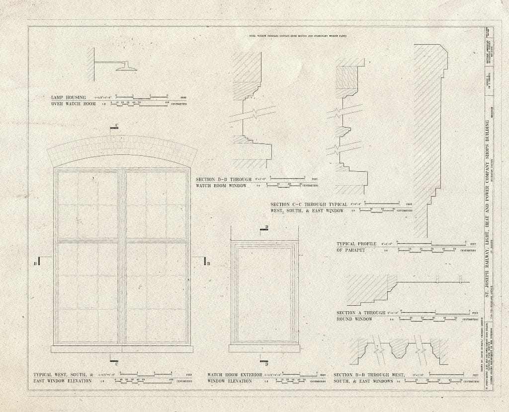 Blueprint HABS MO-1930 (Sheet 3 of 3) - St. Joseph Railway, Light, Heat & Power Company Shops Building, 713-723 Highland Avenue, Saint Joseph, Buchanan County, MO