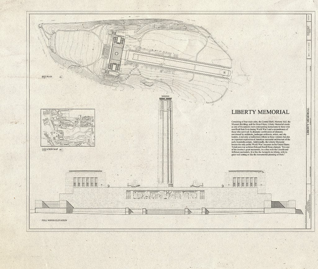 Blueprint HABS MO-1936 (Sheet 1 of 19) - Liberty Memorial, 100 West Twenty-Sixth Street, Kansas City, Jackson County, MO