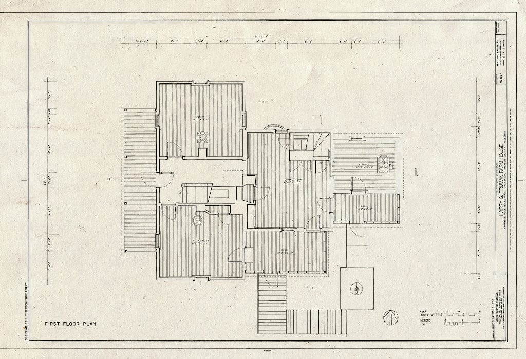 Blueprint HABS MO-1937 (Sheet 2 of 12) - Harry S. Truman Farm Home, 12302 Blue Ridge Boulevard, Grandview, Jackson County, MO