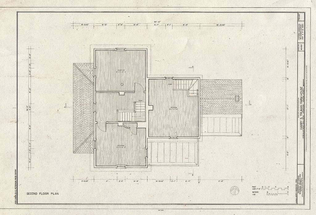 Blueprint HABS MO-1937 (Sheet 3 of 12) - Harry S. Truman Farm Home, 12302 Blue Ridge Boulevard, Grandview, Jackson County, MO
