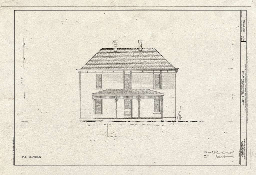 Blueprint HABS MO-1937 (Sheet 5 of 12) - Harry S. Truman Farm Home, 12302 Blue Ridge Boulevard, Grandview, Jackson County, MO
