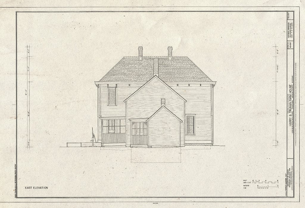 Blueprint HABS MO-1937 (Sheet 7 of 12) - Harry S. Truman Farm Home, 12302 Blue Ridge Boulevard, Grandview, Jackson County, MO