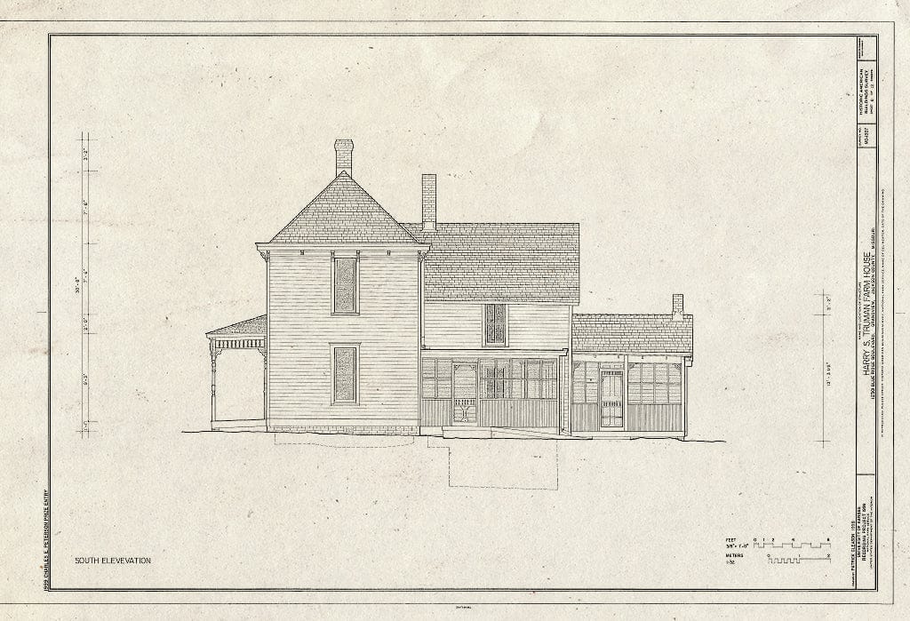 Blueprint HABS MO-1937 (Sheet 8 of 12) - Harry S. Truman Farm Home, 12302 Blue Ridge Boulevard, Grandview, Jackson County, MO