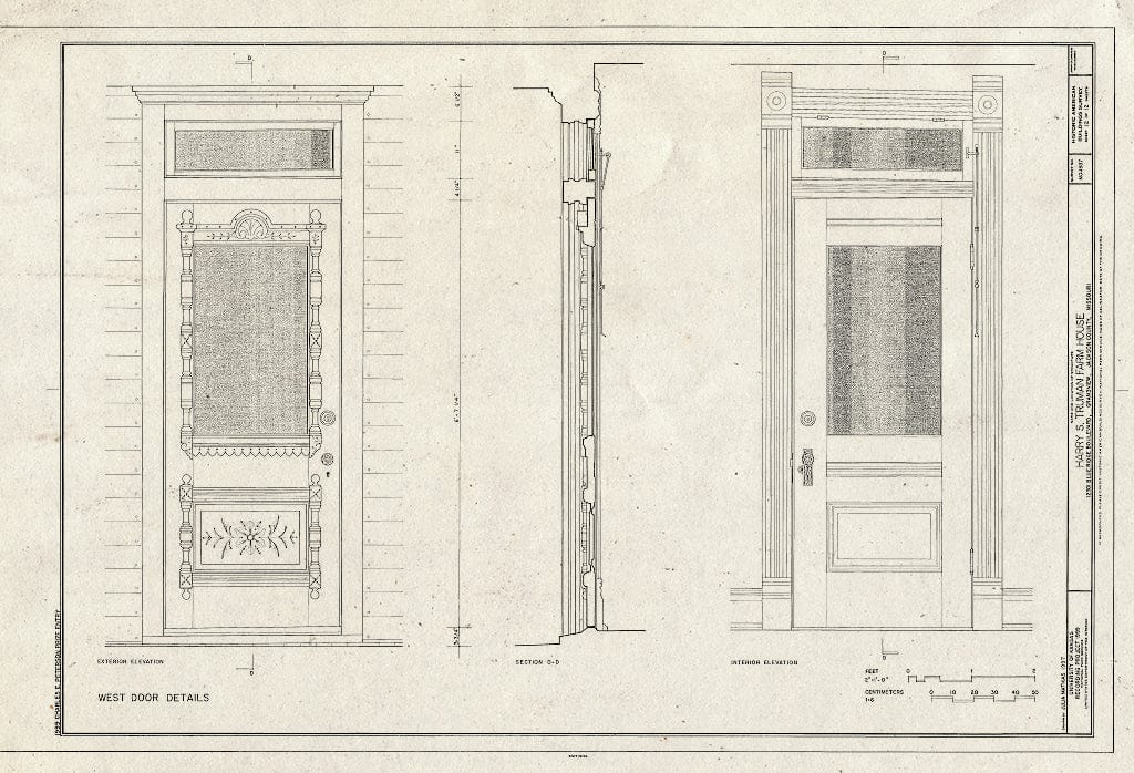 Blueprint HABS MO-1937 (Sheet 12 of 12) - Harry S. Truman Farm Home, 12302 Blue Ridge Boulevard, Grandview, Jackson County, MO