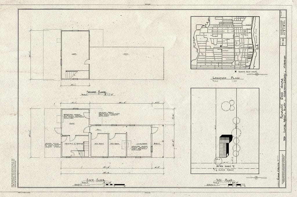 Blueprint HABS Miss,24-BILX,7- (Sheet 1 of 2) - Pleasant Reed House, 928 Elmer Street, Biloxi, Harrison County, MS