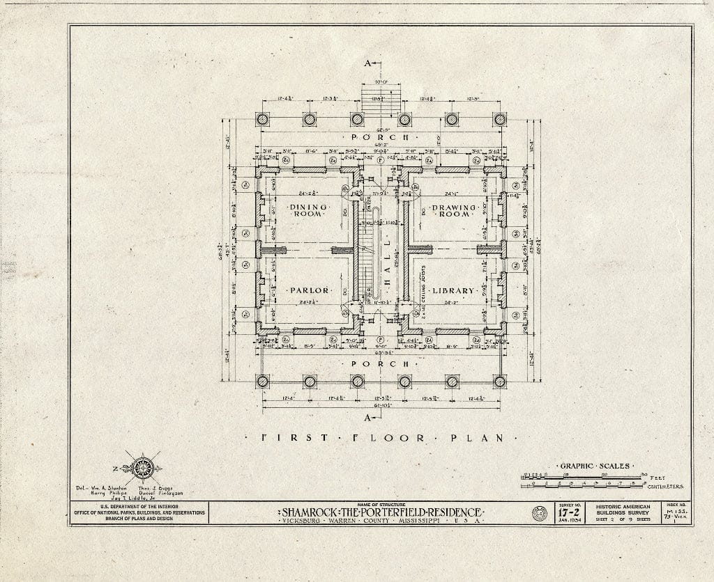 Blueprint HABS Miss,75-Vick,1- (Sheet 2 of 9) - Shamrock, Oak Street, Vicksburg, Warren County, MS
