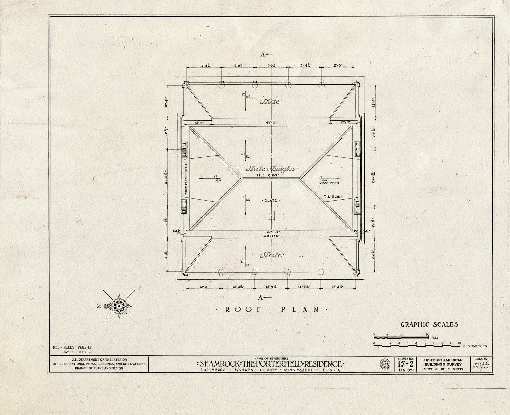 Blueprint HABS Miss,75-Vick,1- (Sheet 4 of 9) - Shamrock, Oak Street, Vicksburg, Warren County, MS