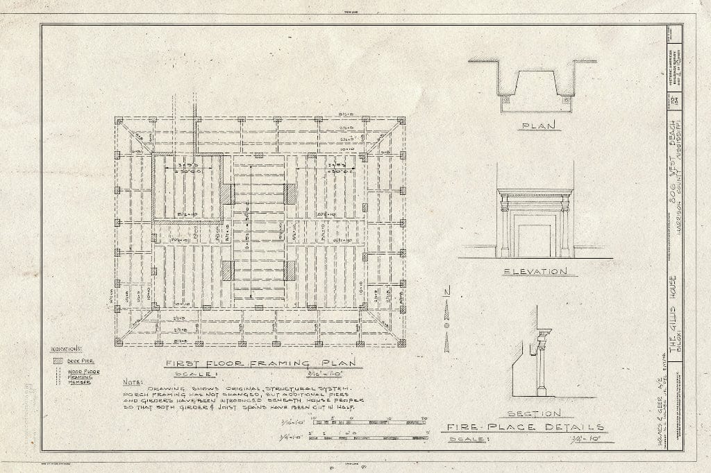 Blueprint HABS Miss,24-BILX,6- (Sheet 4 of 10) - Gillis House, 513 East Beach Boulevard (Moved to), Biloxi, Harrison County, MS