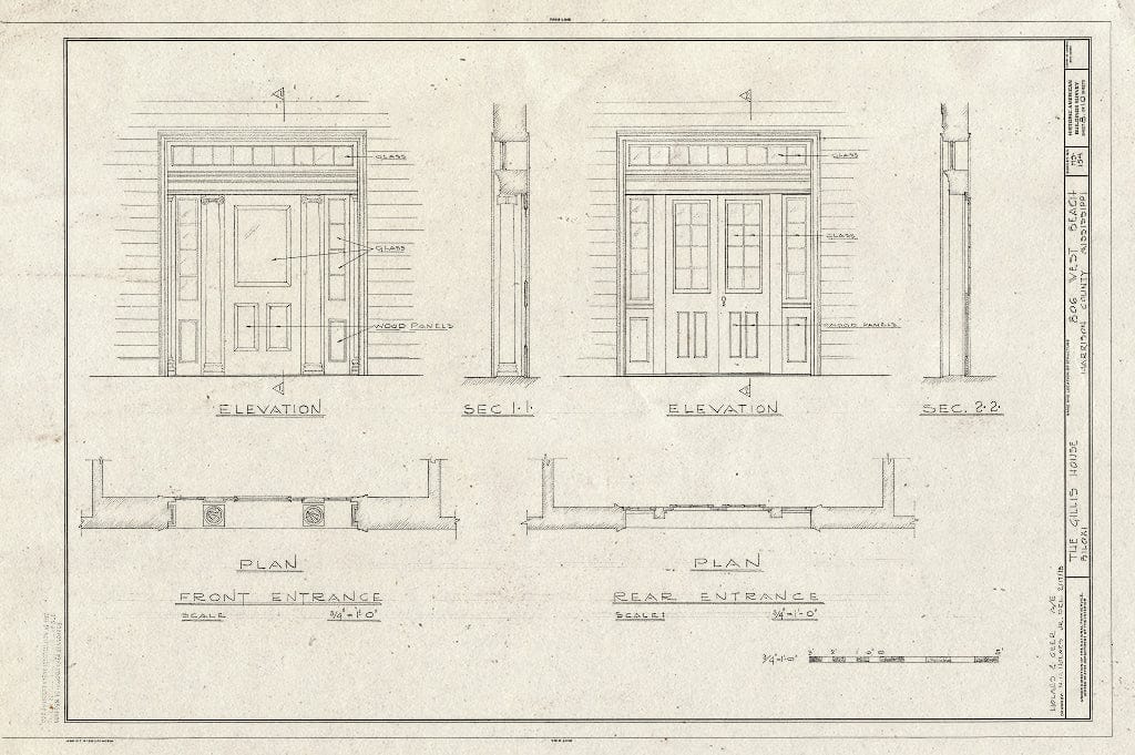 Blueprint HABS Miss,24-BILX,6- (Sheet 8 of 10) - Gillis House, 513 East Beach Boulevard (Moved to), Biloxi, Harrison County, MS