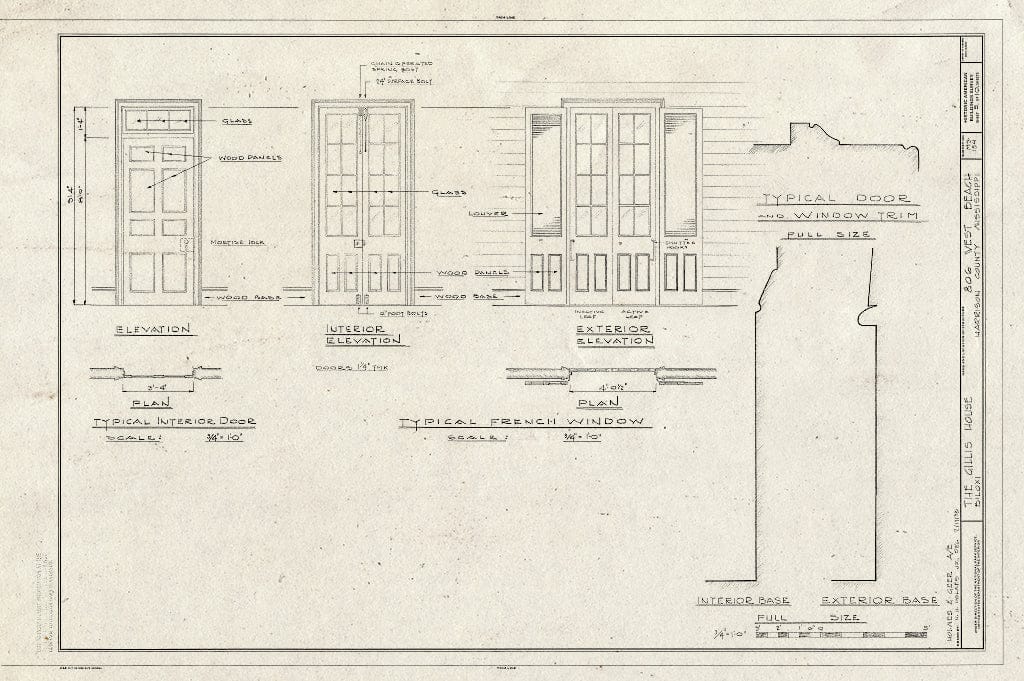 Blueprint HABS Miss,24-BILX,6- (Sheet 9 of 10) - Gillis House, 513 East Beach Boulevard (Moved to), Biloxi, Harrison County, MS