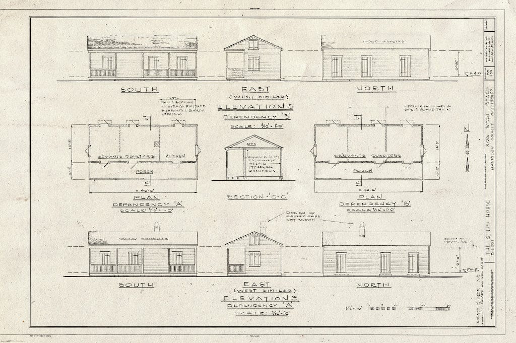 Blueprint HABS Miss,24-BILX,6- (Sheet 10 of 10) - Gillis House, 513 East Beach Boulevard (Moved to), Biloxi, Harrison County, MS