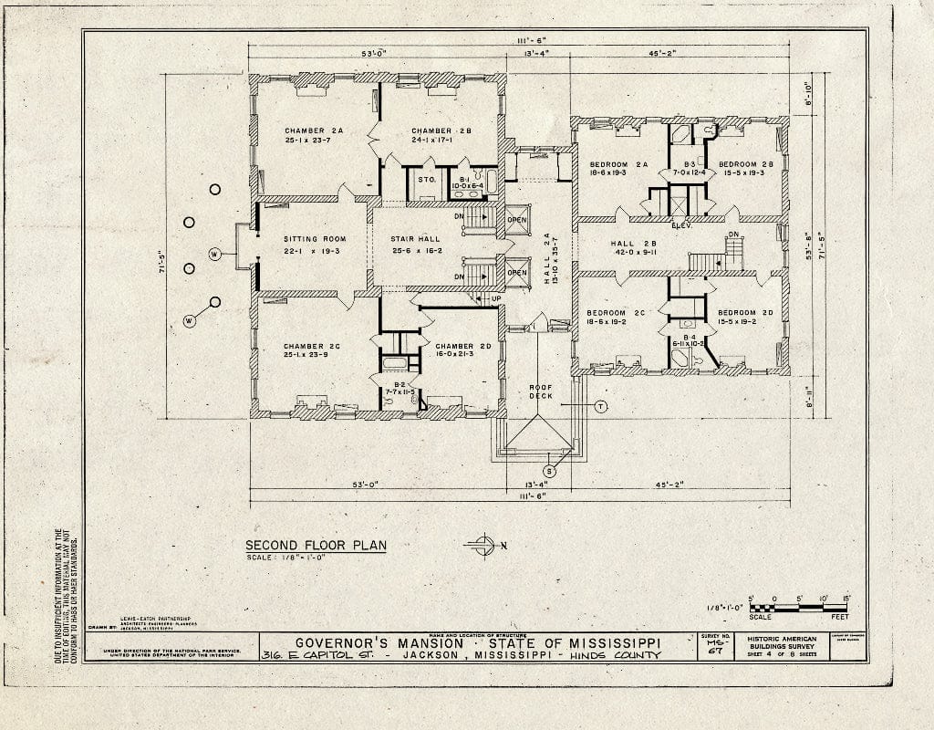 Blueprint HABS Miss,25-Jack,6- (Sheet 4 of 8) - Governor's Mansion, 316 East Capitol Street, Jackson, Hinds County, MS