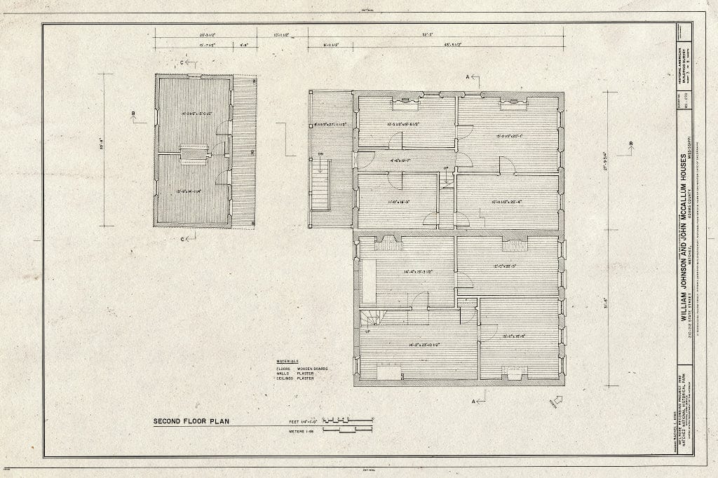 Blueprint HABS Miss,1-Natch,32- (Sheet 3 of 8) - Johnson & McCallum Houses, 210-212 State Street, Natchez, Adams County, MS