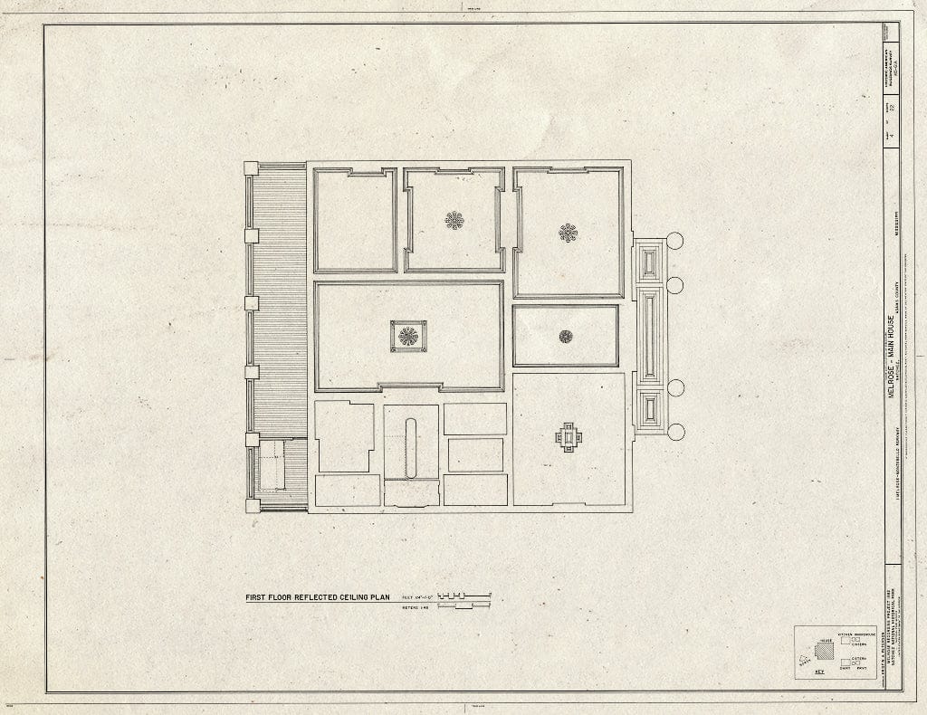 Blueprint HABS Miss,1-Natch.V,12A- (Sheet 4 of 22) - Melrose, Main House, 1 Melrose-Montebello Parkway, Natchez, Adams County, MS
