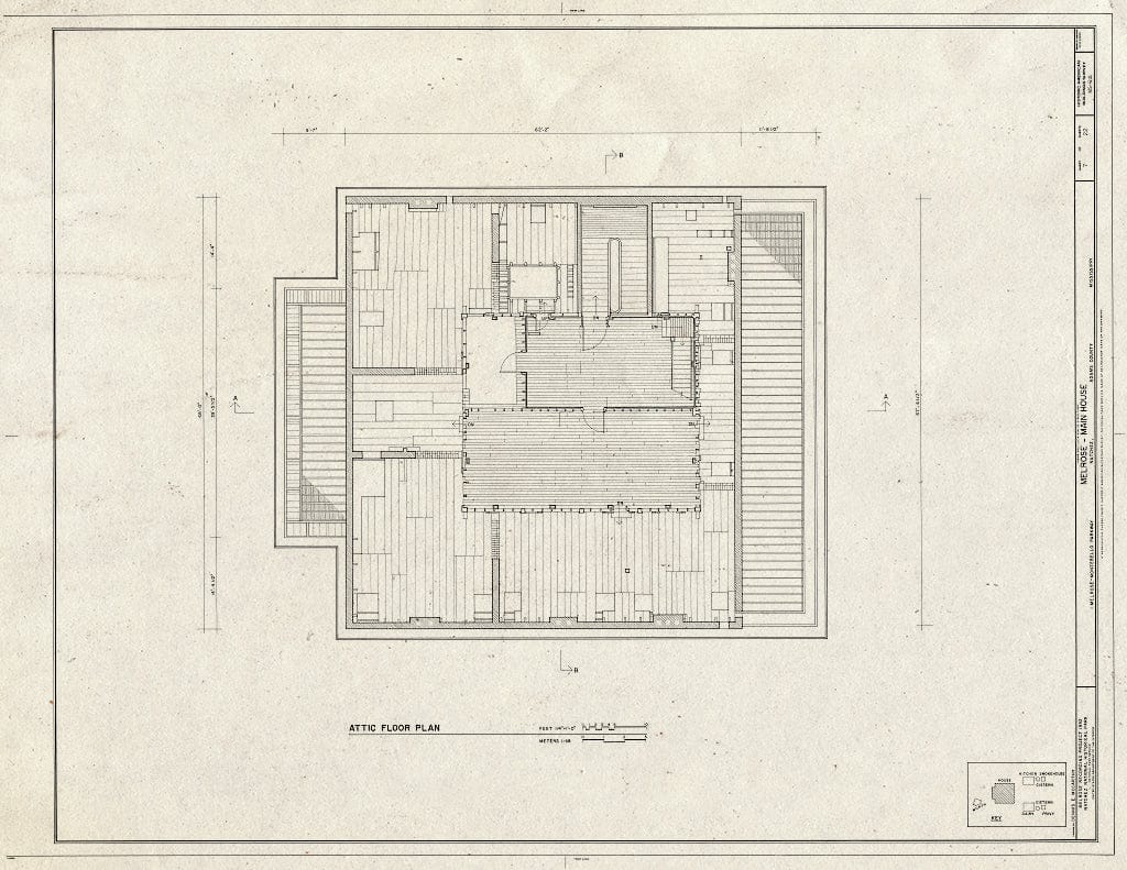 Blueprint HABS Miss,1-Natch.V,12A- (Sheet 7 of 22) - Melrose, Main House, 1 Melrose-Montebello Parkway, Natchez, Adams County, MS