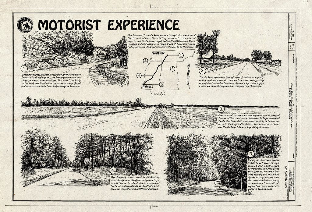 Blueprint Motorist Experience - Natchez Trace Parkway, Located Between Natchez, MS & Nashville, TN, Tupelo, Lee County, MS