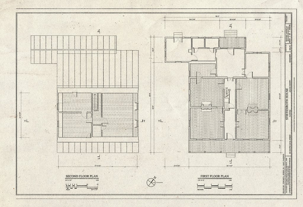 Historic Pictoric : Blueprint HABS MS-271 (Sheet 2 of 7) - Stietenroth House, 504 South Canal Street, Natchez, Adams County, MS