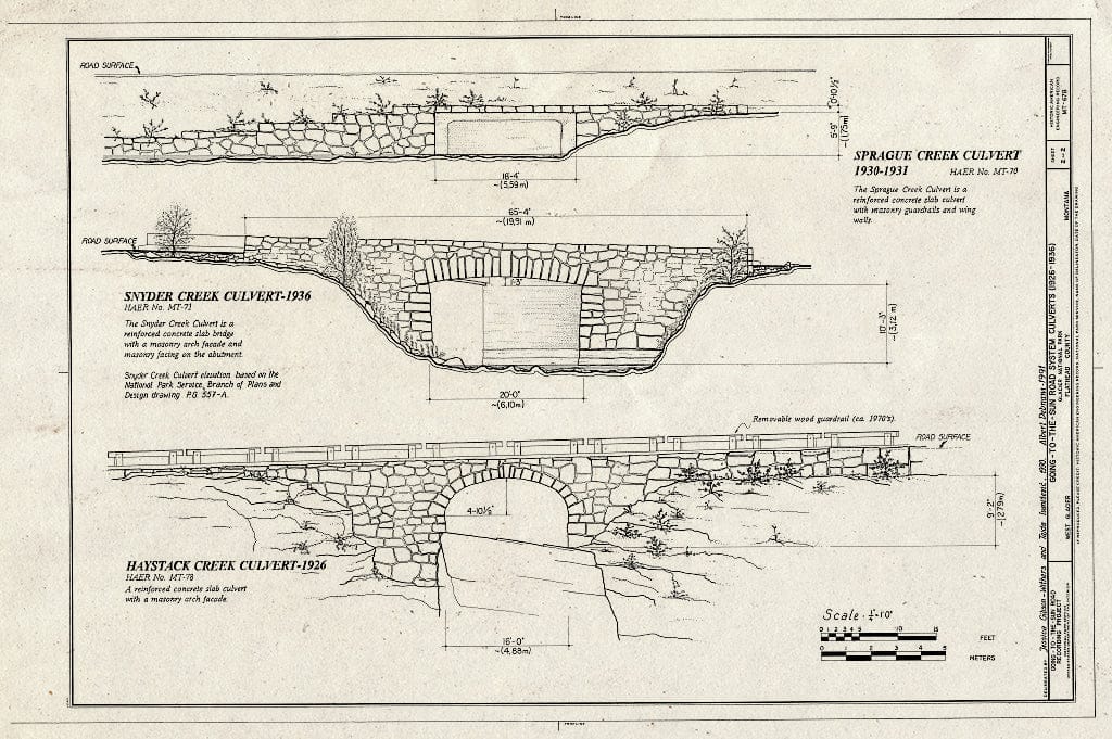 Historic Pictoric : Blueprint HAER Mont,15-WEGLA,5-B- (Sheet 2 of 2) - Going-to-The-Sun Road System Culverts, West Glacier, Flathead County, MT