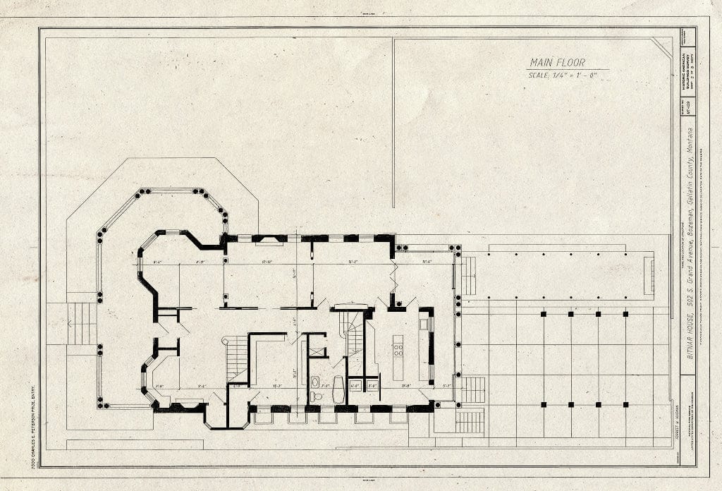 Historic Pictoric : Blueprint HABS Mont,16-BOZ,4- (Sheet 2 of 8) - Bitnar House, 502 South Grand Avenue, Bozeman, Gallatin County, MT