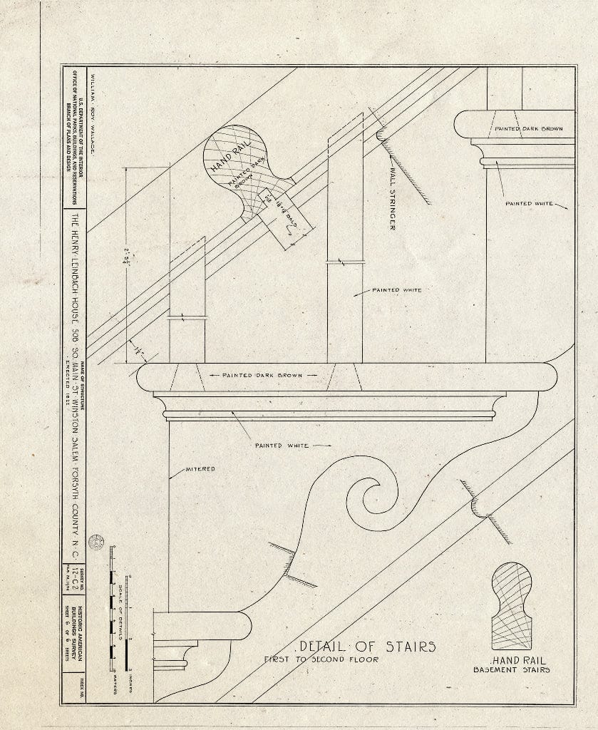 Historic Pictoric : Blueprint HABS NC,34-WINSA,7- (Sheet 6 of 6) - Henry Leinbach House, 508 South Main Street, Winston-Salem, Forsyth County, NC
