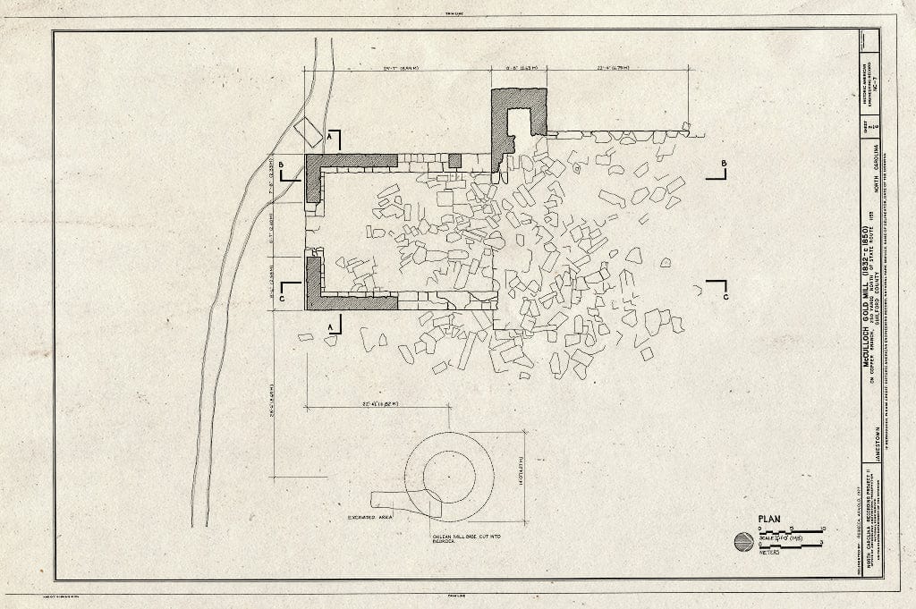 Historic Pictoric : Blueprint HAER NC,41-JAMTO.V,1- (Sheet 2 of 6) - McCulloch Gold Mill, Copper Branch, North of State Route 1153, Jamestown, Guilford County, NC