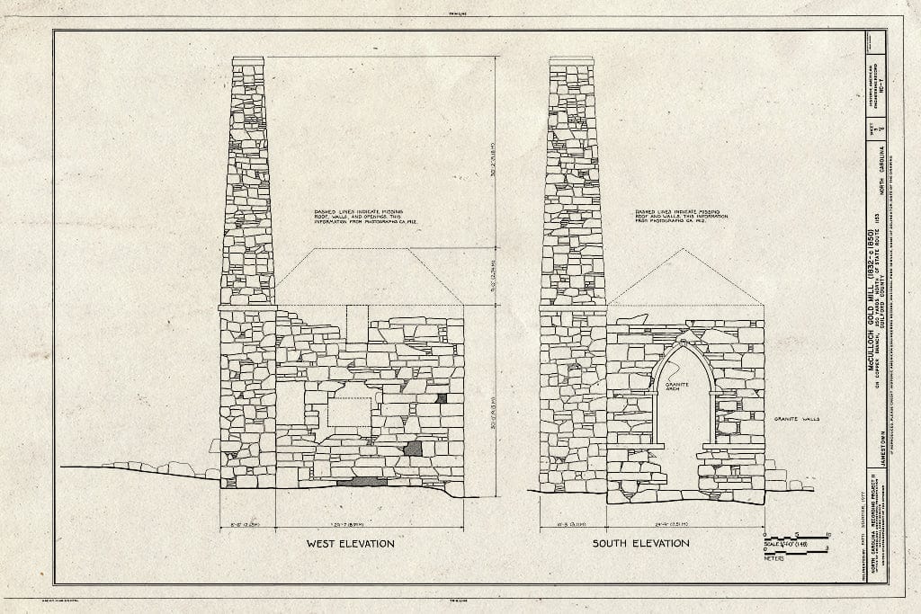Historic Pictoric : Blueprint HAER NC,41-JAMTO.V,1- (Sheet 3 of 6) - McCulloch Gold Mill, Copper Branch, North of State Route 1153, Jamestown, Guilford County, NC