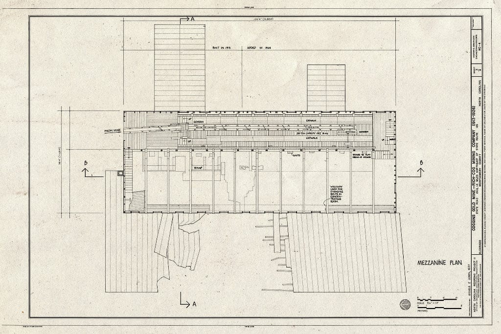 Historic Pictoric : Blueprint HAER NC,62-ALBE,1- (Sheet 3 of 8) - Coggins Gold Mine, Rich-Cog Mining Company, Eldorado, Montgomery County, NC