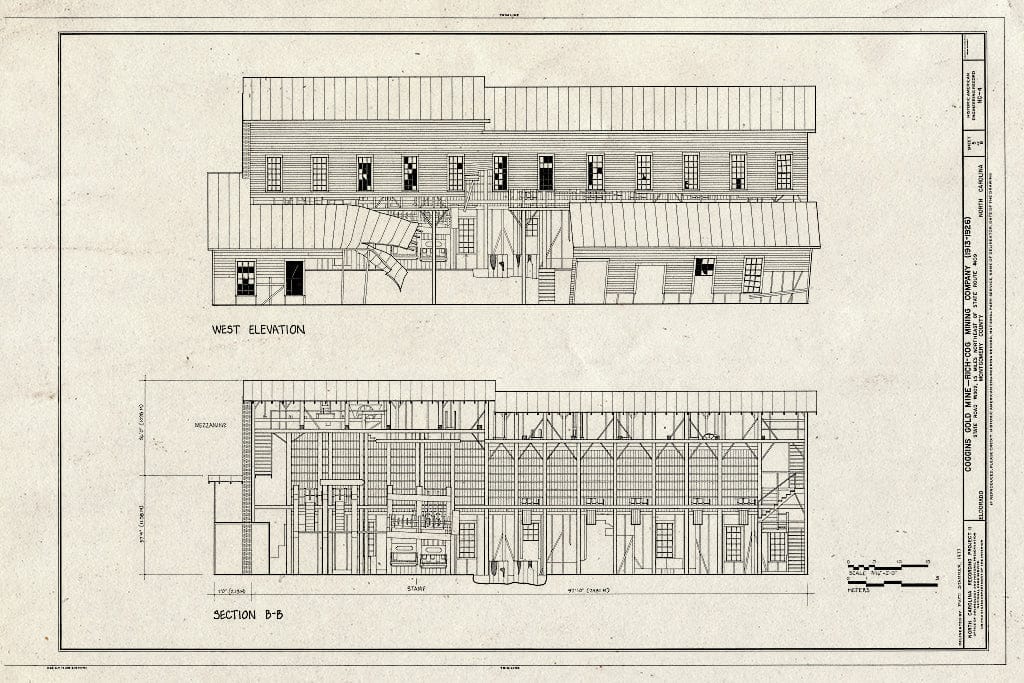 Historic Pictoric : Blueprint HAER NC,62-ALBE,1- (Sheet 5 of 8) - Coggins Gold Mine, Rich-Cog Mining Company, Eldorado, Montgomery County, NC