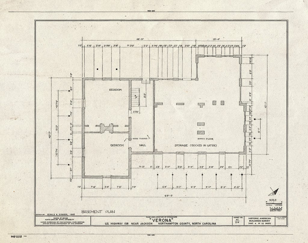 Historic Pictoric : Blueprint HABS NC,66-Jack.V,1- (Sheet 4 of 10) - Verona, U.S. Route 158, Jackson, Northampton County, NC