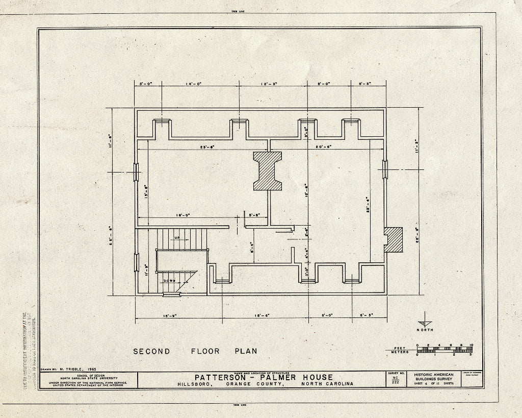 Historic Pictoric : Blueprint HABS NC,68-HILBO,12- (Sheet 4 of 11) - Palmer House, 173 West Margaret Lane, Hillsborough, Orange County, NC