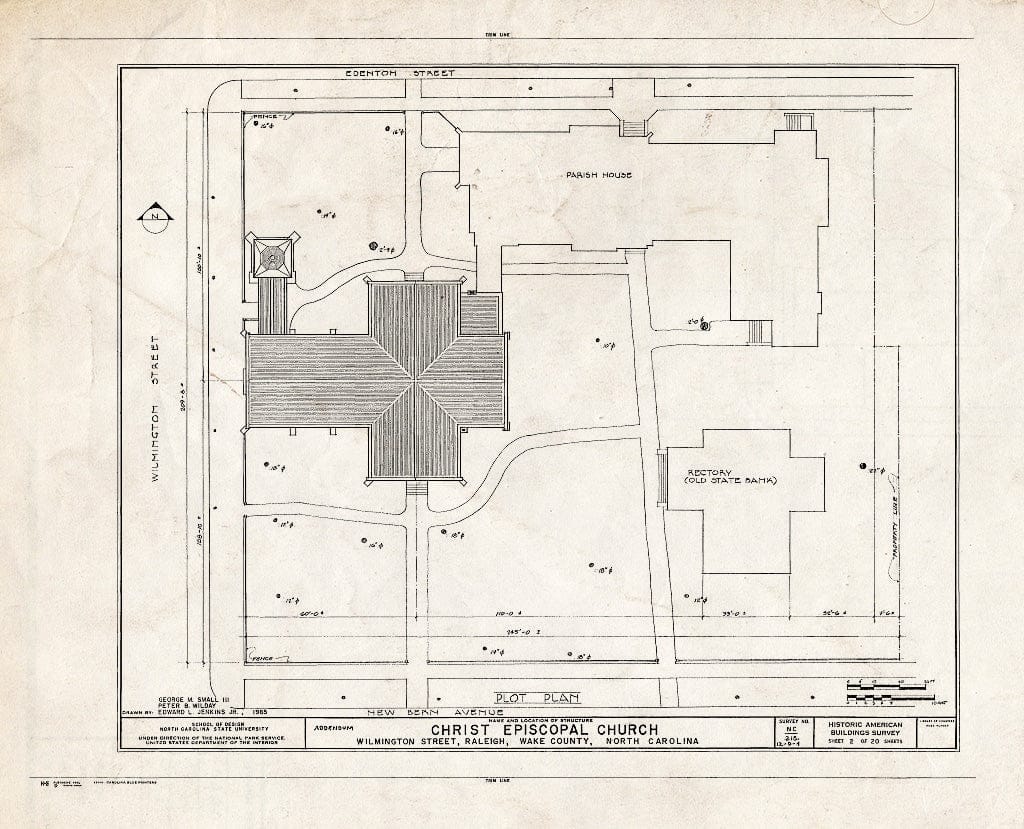 Historic Pictoric : Blueprint HABS NC,92-RAL,4- (Sheet 2 of 6) - Christ Episcopal Church, 120 East Edenton Street, Raleigh, Wake County, NC