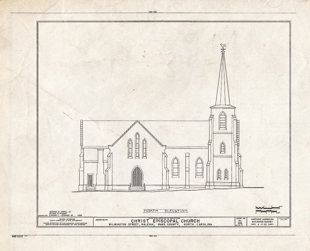 Historic Pictoric : Blueprint HABS NC,92-RAL,4- (Sheet 6 of 6) - Christ Episcopal Church, 120 East Edenton Street, Raleigh, Wake County, NC