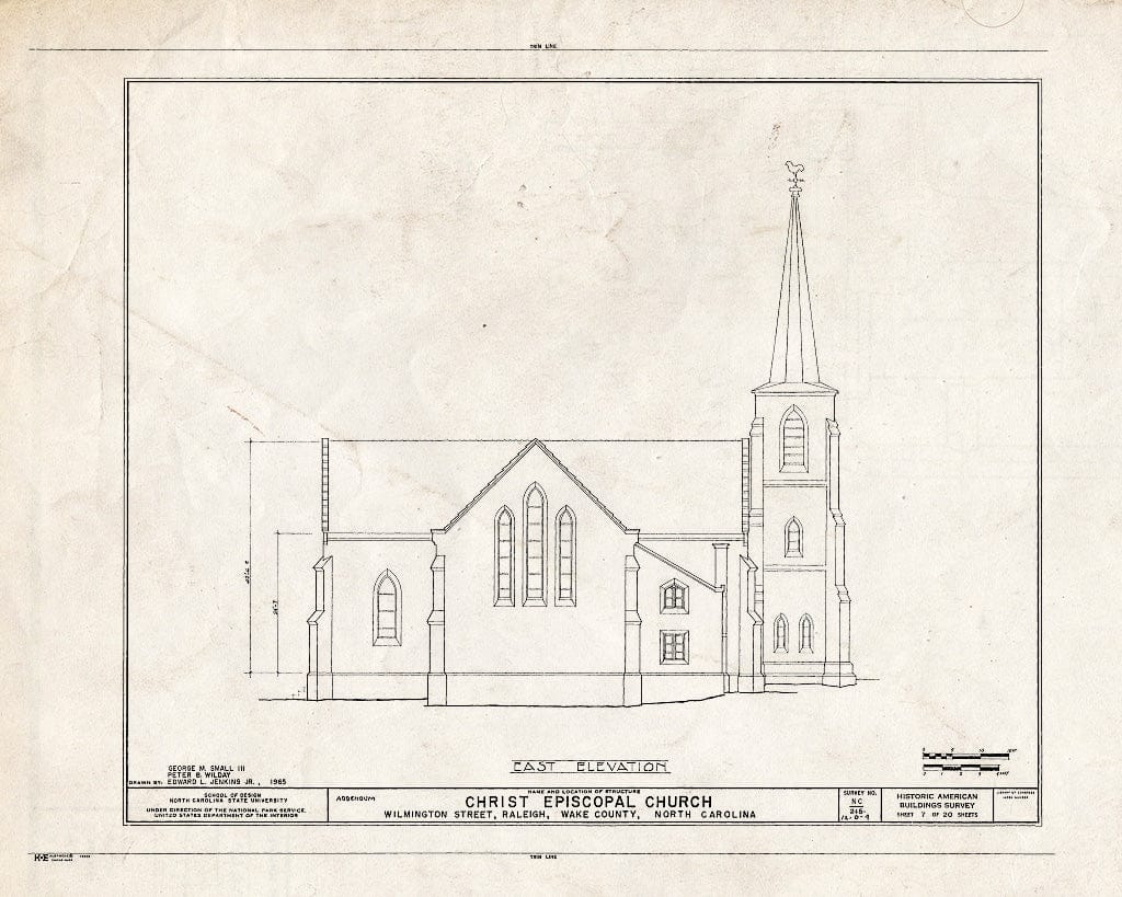 Historic Pictoric : Blueprint HABS NC,92-RAL,4- (Sheet 7 of 6) - Christ Episcopal Church, 120 East Edenton Street, Raleigh, Wake County, NC