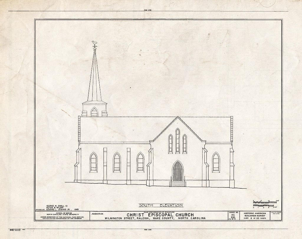 Historic Pictoric : Blueprint HABS NC,92-RAL,4- (Sheet 8 of 6) - Christ Episcopal Church, 120 East Edenton Street, Raleigh, Wake County, NC
