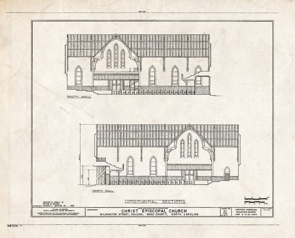 Historic Pictoric : Blueprint HABS NC,92-RAL,4- (Sheet 9 of 6) - Christ Episcopal Church, 120 East Edenton Street, Raleigh, Wake County, NC