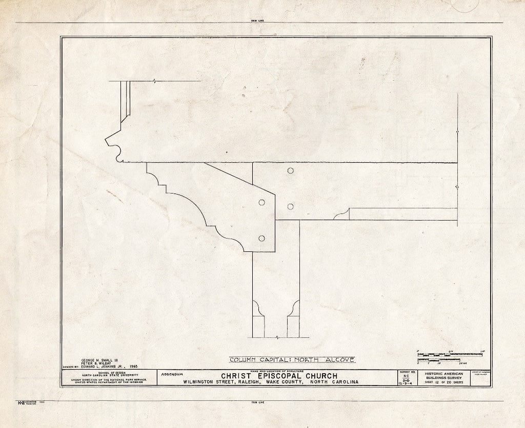 Historic Pictoric : Blueprint HABS NC,92-RAL,4- (Sheet 12 of 6) - Christ Episcopal Church, 120 East Edenton Street, Raleigh, Wake County, NC