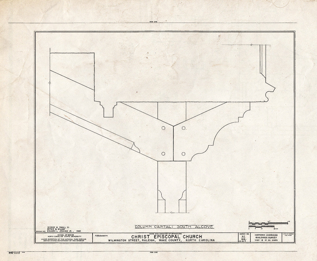 Historic Pictoric : Blueprint HABS NC,92-RAL,4- (Sheet 13 of 6) - Christ Episcopal Church, 120 East Edenton Street, Raleigh, Wake County, NC