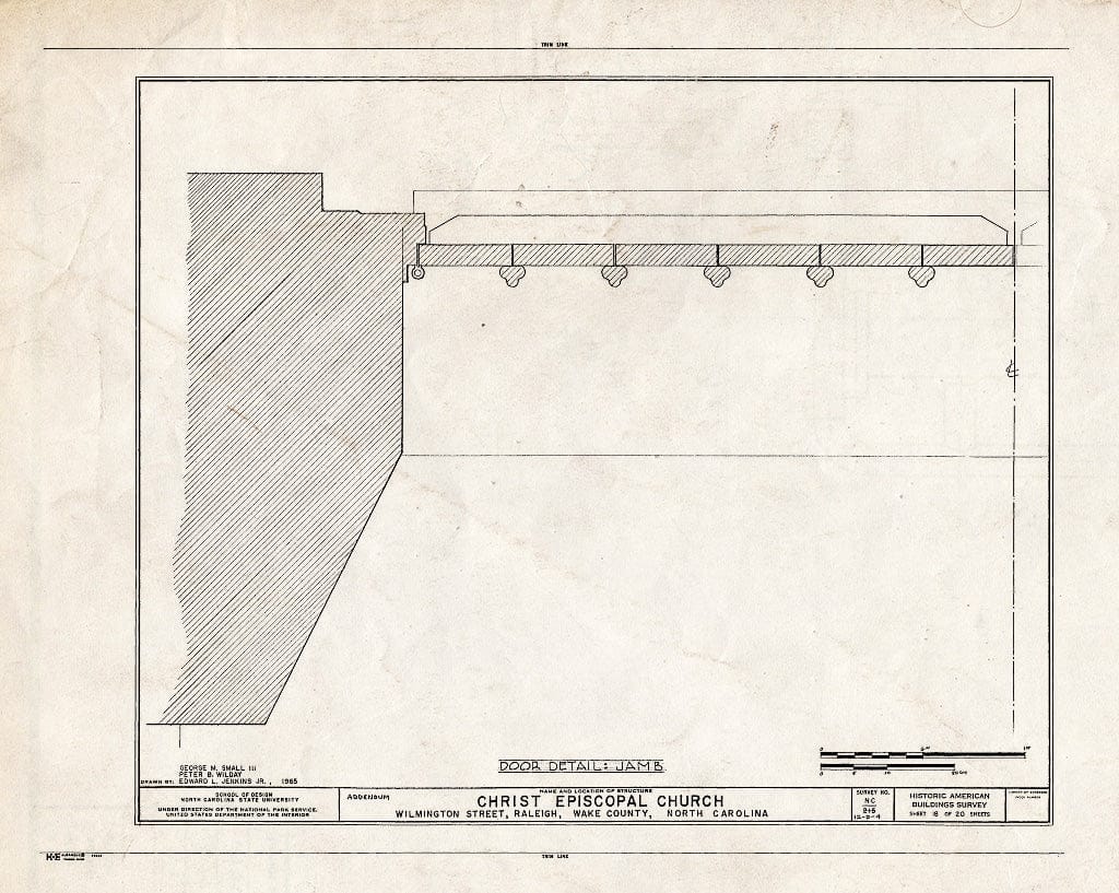 Historic Pictoric : Blueprint HABS NC,92-RAL,4- (Sheet 18 of 6) - Christ Episcopal Church, 120 East Edenton Street, Raleigh, Wake County, NC