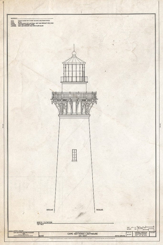 Historic Pictoric : Blueprint HABS NC,28-BUXT,1- (Sheet 4 of 13) - Cape Hatteras Lighthouse, 46379 Lighthouse Road, Buxton, Dare County, NC