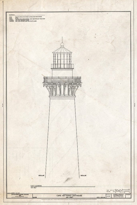 Historic Pictoric : Blueprint HABS NC,28-BUXT,1- (Sheet 6 of 13) - Cape Hatteras Lighthouse, 46379 Lighthouse Road, Buxton, Dare County, NC