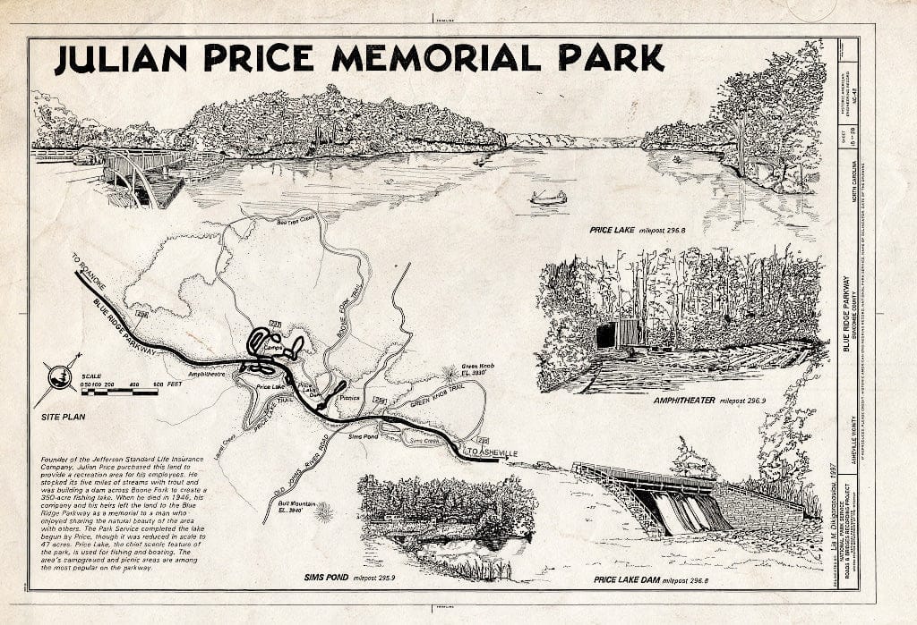 Historic Pictoric : Blueprint HAER NC,11-ASHV.V,2- (Sheet 15 of 28) - Blue Ridge Parkway, Between Shenandoah National Park & Great Smoky Mountains, Asheville, Buncombe County, NC