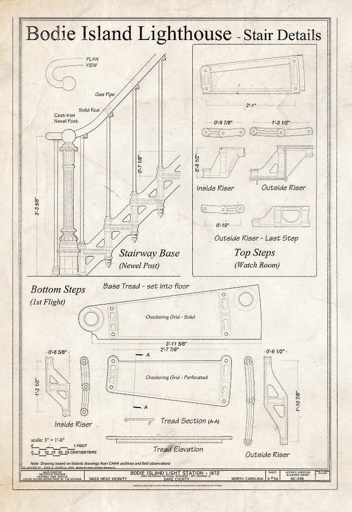 Historic Pictoric : Blueprint HABS NC-395 (Sheet 11 of 36) - Bodie Island Light Station, Off Highway 12, Nags Head, Dare County, NC