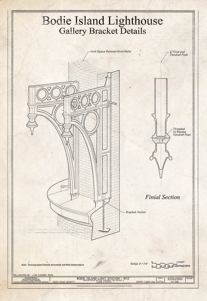 Historic Pictoric : Blueprint HABS NC-395 (Sheet 13 of 36) - Bodie Island Light Station, Off Highway 12, Nags Head, Dare County, NC