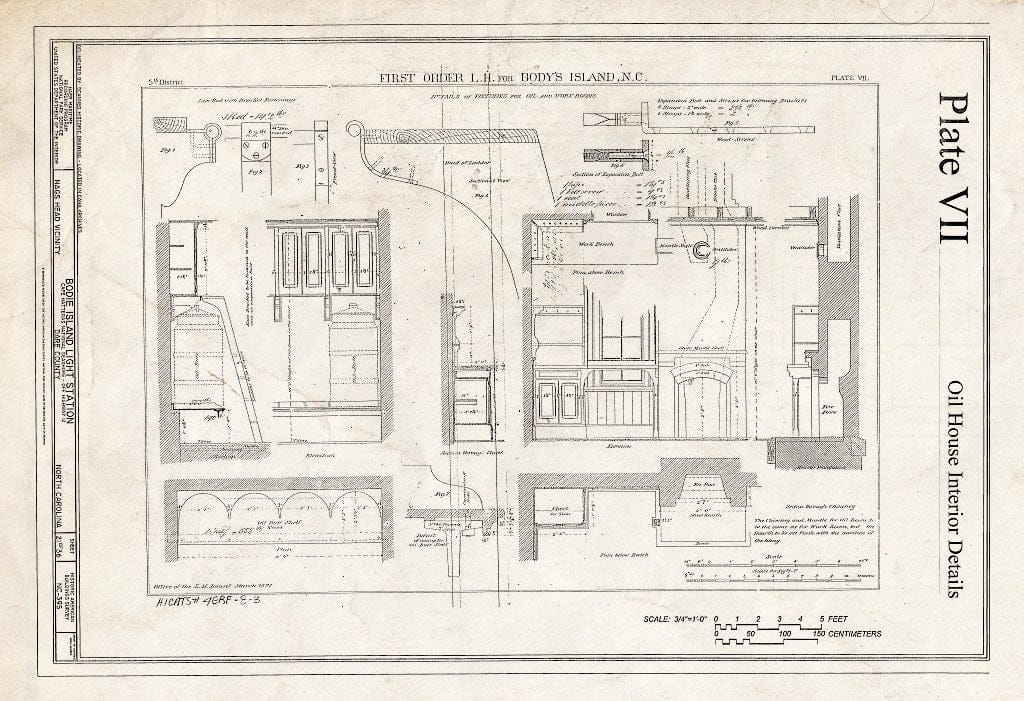 Historic Pictoric : Blueprint HABS NC-395 (Sheet 21 of 36) - Bodie Island Light Station, Off Highway 12, Nags Head, Dare County, NC
